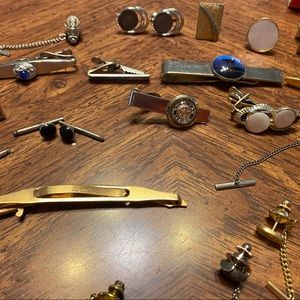 Multiple tie clips, cuff links and tie pins